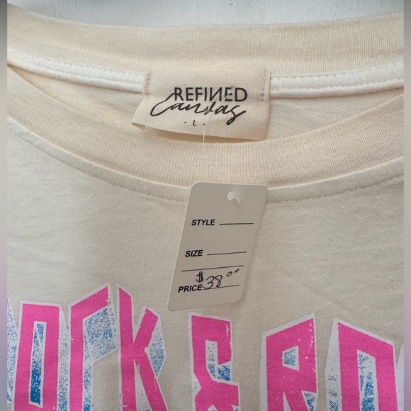 ROCK & ROLL TIGER CROPPED LONG SLEEVE SHIRT. TIE DYE, RELAXED, OVERSIZED. SIZE M - Picture 6 of 13